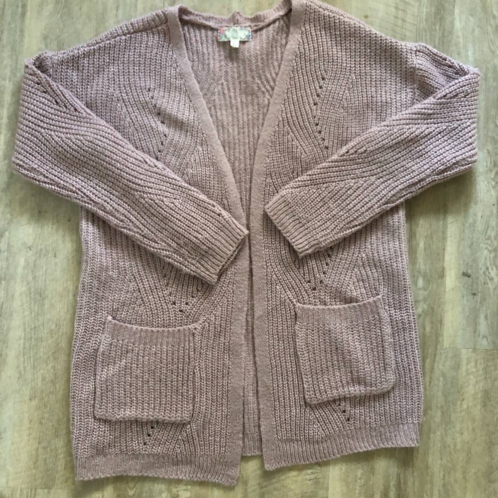 Dusty pink crochet sweater